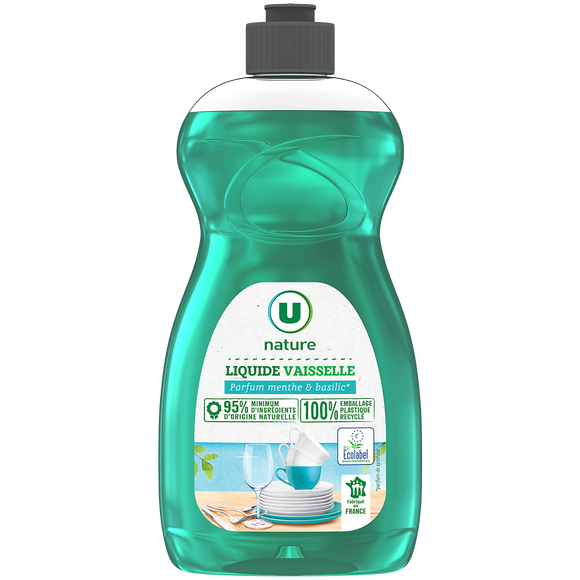 U NATURE Liquide vaisselle Parfum menthe basilic - 500ml