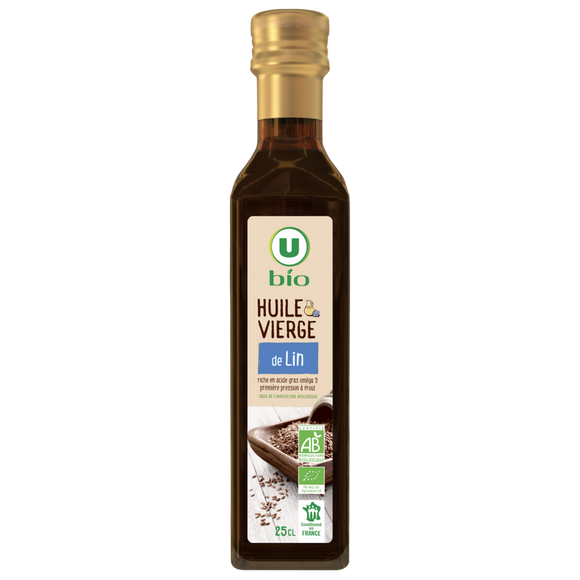 U BIO Huile de lin  bouteille de 250ml