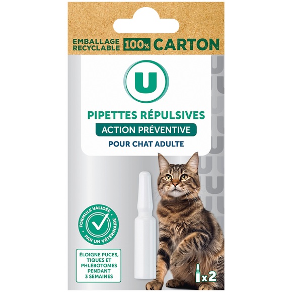 U Pipettes répulsives pour chat x2