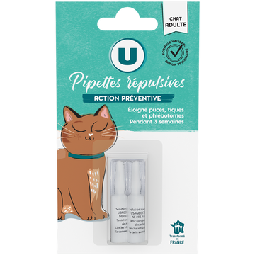 U Pipettes répulsives pour chat  x2