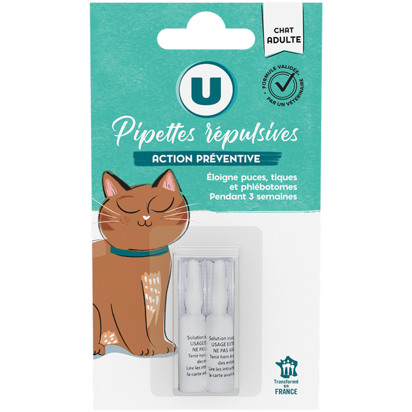 U Pipettes répulsives pour chat  x2