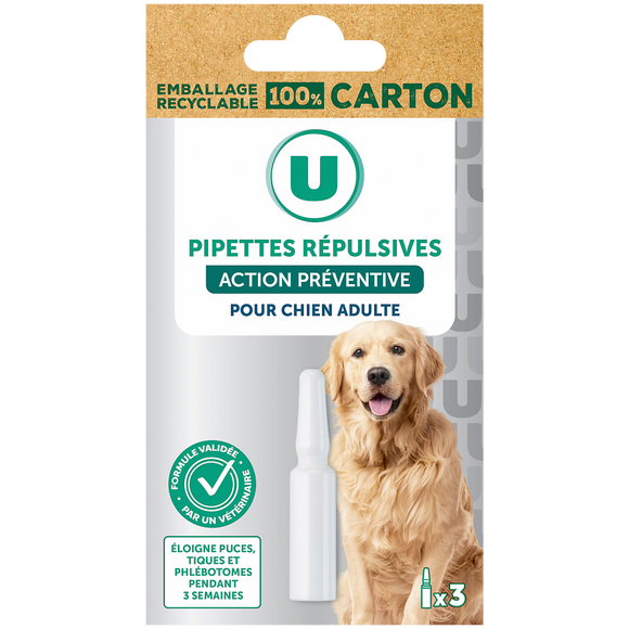 U Pipettes répulsives pour chien x3