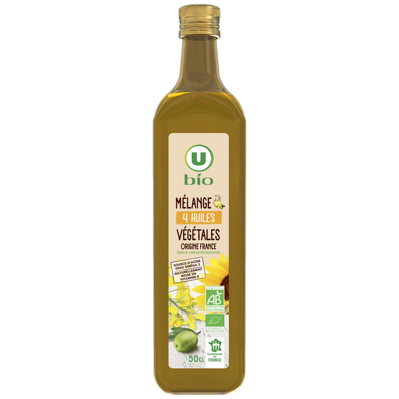 U BIO Mélange de 4 huile Bouteille 500mL