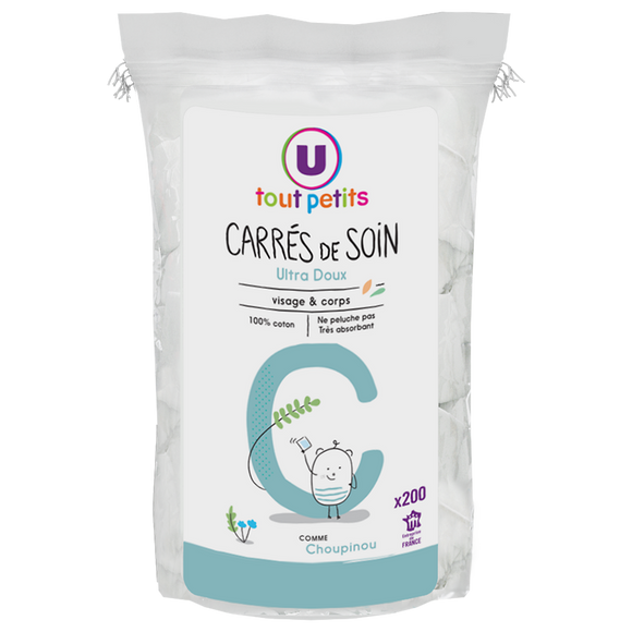 U TOUT PETITS Coton carré de soin x200