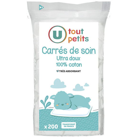 U TOUT PETITS Coton carré de soin x200