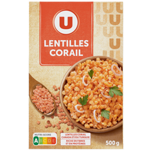 U Lentilles corail, étui 500g
