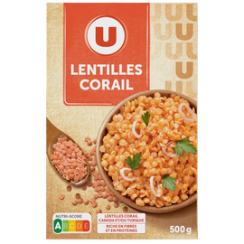 U Lentilles corail, étui 500g