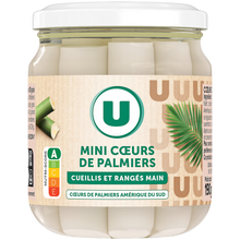 U Mini coeurs de palmier - Bocal de 110g net égoutté
