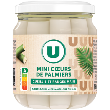 U Mini coeurs de palmier - Bocal de 110g net égoutté