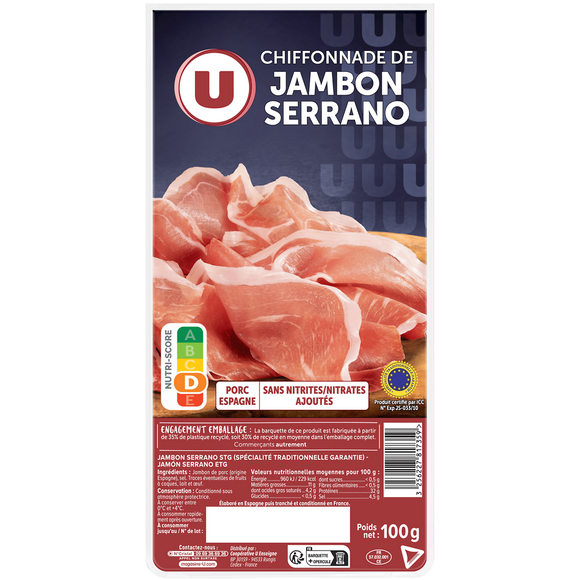 U Chiffonnade de Jambon Serrano - 100g