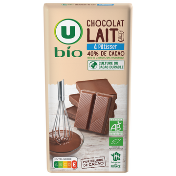 U BIO Chocolat lait à patisser  170g