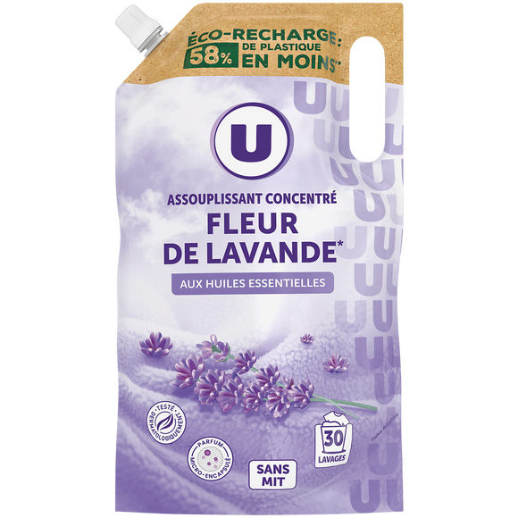 U Adoucissant concentré parfum infusion de lavande recharge 750ml