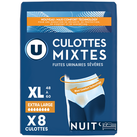 U Culottes incontinence pour adulte nuit - taille XL - x8