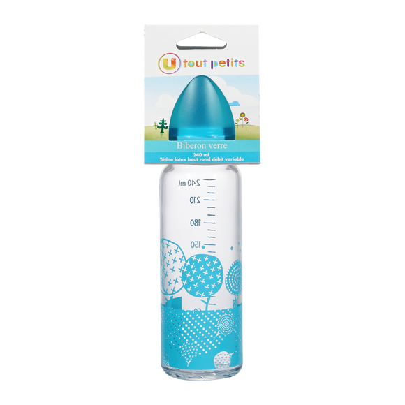 U TOUT PETITS Biberon verre col étroit 240ml