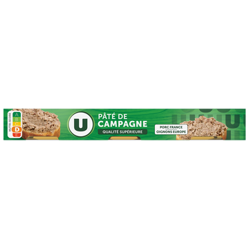 U Pâté de campagne pur porc qualité supérieure  3x1/10, 234g