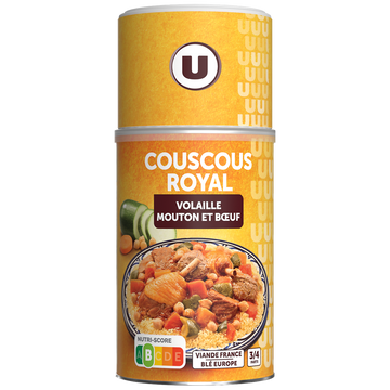 U Couscous royal 3 viandes(volaille/mouton/boeuf) Boîte 3/2 de 980g