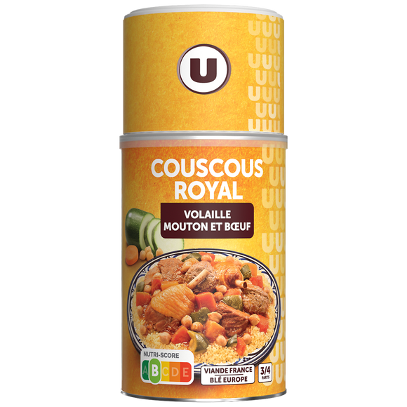 U Couscous royal 3 viandes(volaille/mouton/boeuf) Boîte 3/2 de 980g