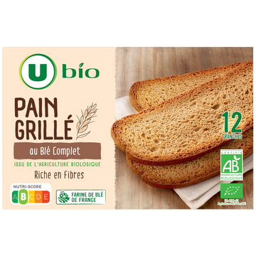 U BIO Pain grillé au blé complet 250g