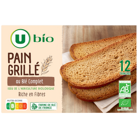 U BIO Pain grillé au blé complet  250g