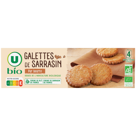 U BIO Biscuits Galettes de sarrasin pur beurre paquet 100g