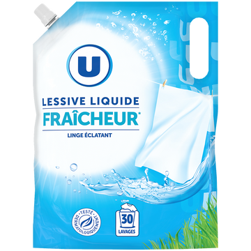 U Lessive liquide - Fraicheur - 30 lavages - RECHARGE - 1.5 l