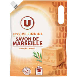 U Lessive liquide éco-recharge savon de marseille 30 lavage 1,5 litres