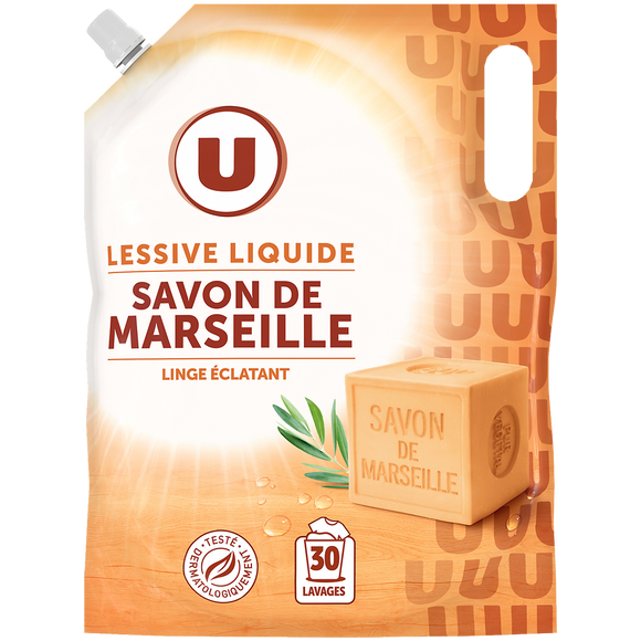 U Lessive liquide - Savon de Marseille - 30 lavages - 1.5 l