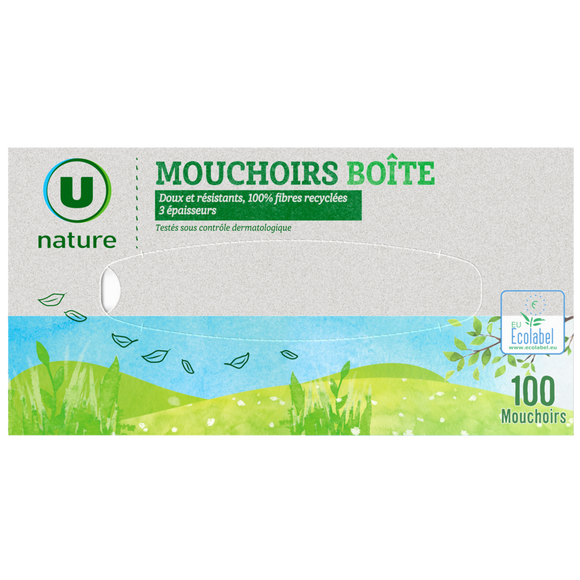 U NATURE Mouchoirs 3 plis  boîte x100