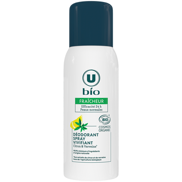 U BIO Déodorant vivifiant citron verveine spray 100ml
