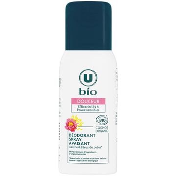 U BIO Déodorant apaisant avoine lotus spray 100ml