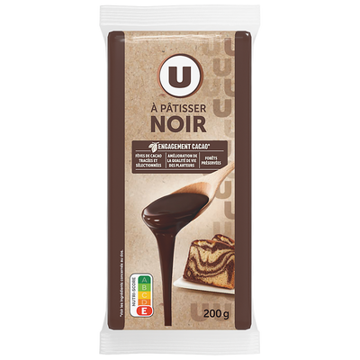 U Chocolat noir 52% à patisser 3 Tablettes de 200g