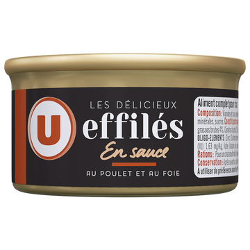 U Barquette pour chat Les délicieux effilés sauce poulet et au foie - 85g