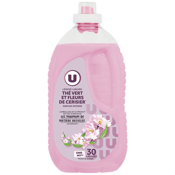 U Lessive liquide parfum thé vert&fleurs de cerisier  30 lavages 1,5L