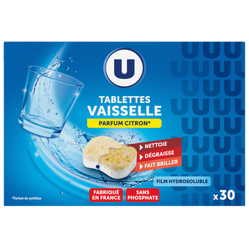 U Tablettes lave-vaisselle standard citron boîte x30 (300g)