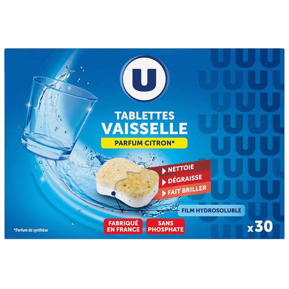 U Tablettes lave-vaisselle standard citron boîte x30 (300g)