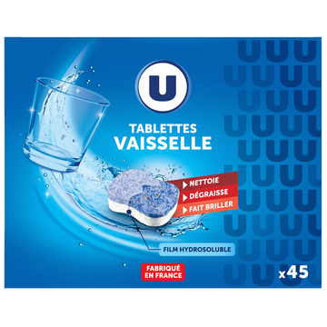 U Tablettes lave-vaisselle standard boîte de 45 (450g)