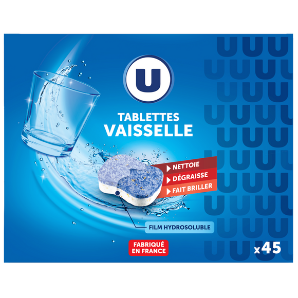 U Tablettes lave-vaisselle standard boîte de 45 (450g)
