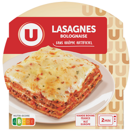 U Lasagnes à la bolognaise  barquette micro-ondable, 300g