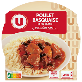 U Poulet basquaise et riz blanc micro-ondable 300g