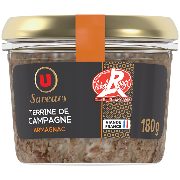 U SAVEURS Terrine de campagne à l'armagnac 180g