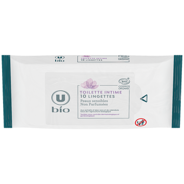 U BIO Lingettes toilette intime pocket x10