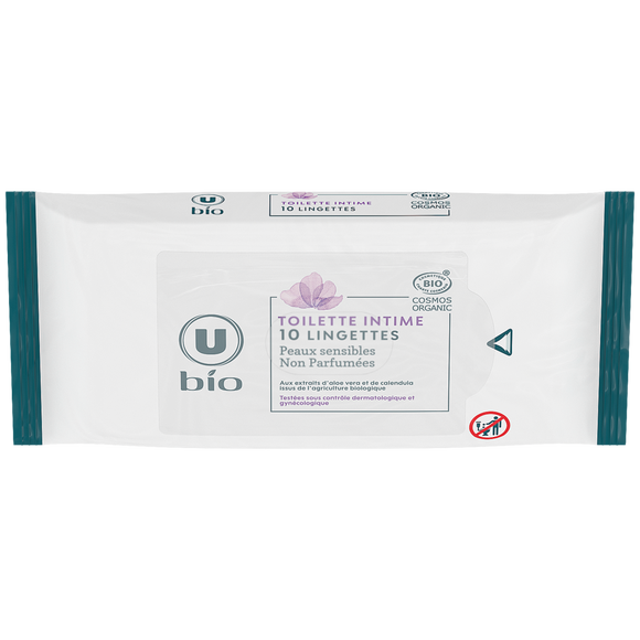 U BIO Lingettes toilette intime pocket x10