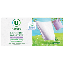 U NATURE Lessive en doses - Lilas - 20 lavages - 1 kg