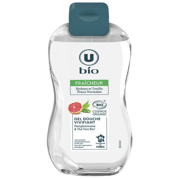 U BIO Gel douche vivifiant pamplemousse et thé vert flacon 250ml