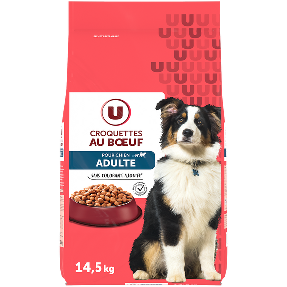 U Croquettes au boeuf pour chien, 14,5kg