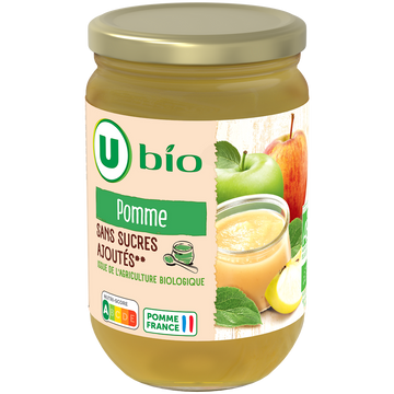 U BIO Purée de pommes sans sucres ajoutés  625g