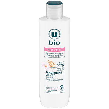 U BIO Shampooing  Cheveux fragiles, lait d'avoine et fleur de cerisier - 250ml