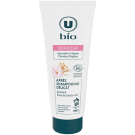 U BIO Après-Shampooing Douceur Cheveux fragiles, lait d'avoine et fleur de cerisier - 200ml