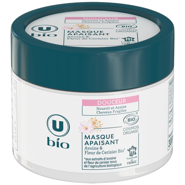 U BIO Masque capillaire Cheveux fragiles, lait d'avoine et fleur de cerisier- 300ml