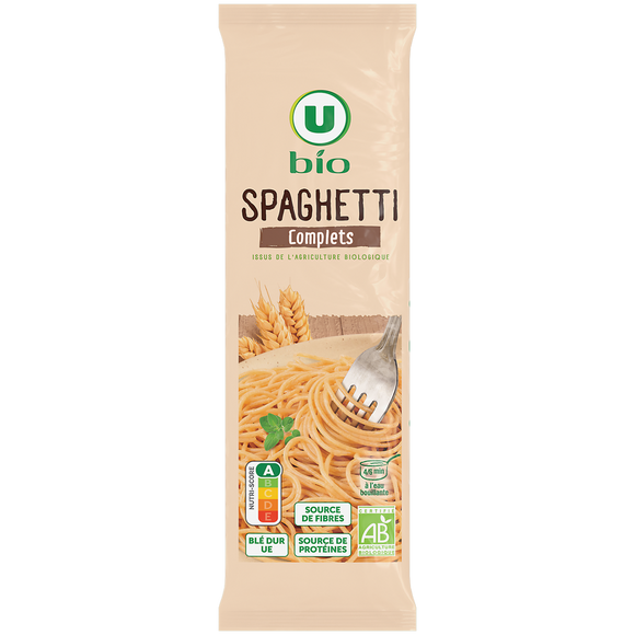 U BIO Spaghetti complets origine France U BIO, 500g
